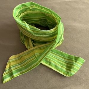 Green striped Fabric tie